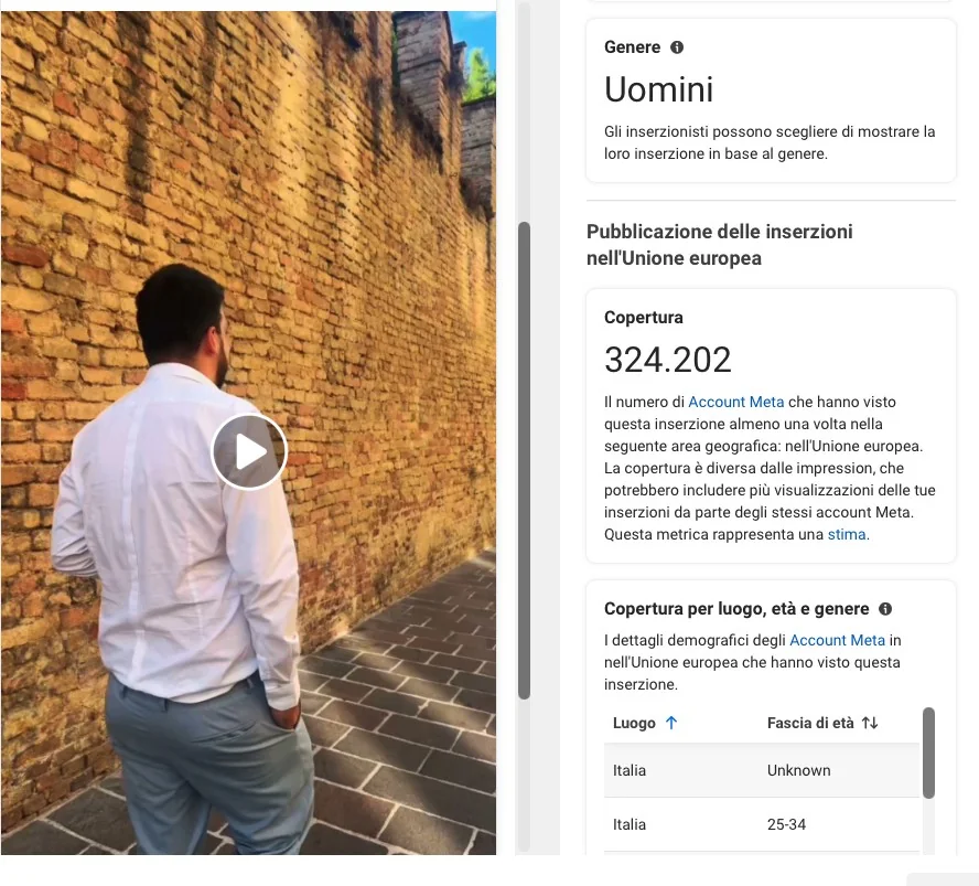 FONIO.AI · INTERVIEW — schermata Meta con copertura documentata